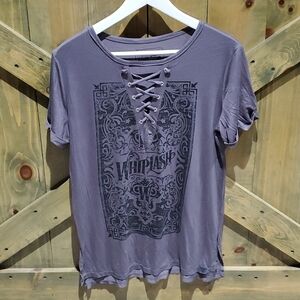MONSTER TRUCKS WHIPLASH GRAY GRAPHIC SHIRT TOP BRAIDED SIZE LARGE BRIANNA MAHON